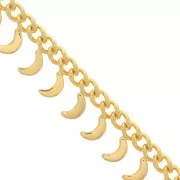 Catena maglia Rombo con piccole lune 6.75 mm - Dorado con oro fino x50cm