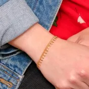 Catena maglia Rombo con piccole lune 6.75 mm - Dorado con oro fino x50cm