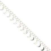Catena maglia Rombo con piccole lune 6.75 mm - Placcatura argento fino x50cm