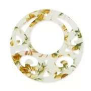 Pendente decorato mm. 46 fiorito x1