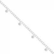 Catena maglia Rombo con palline 4.8 mm - Placcatura argento fino x50cm