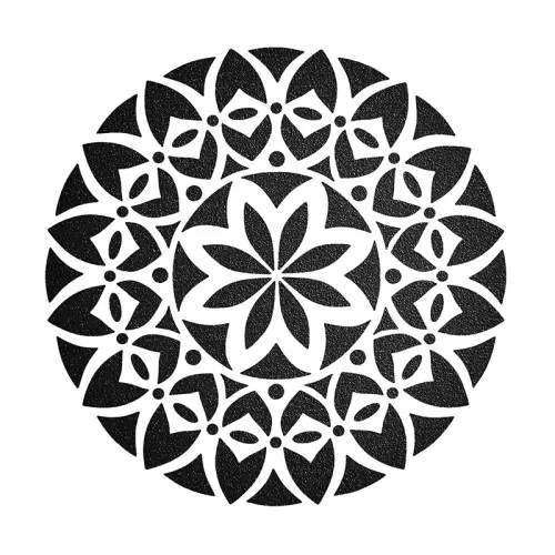 Stampino in plastica - modello Mandala grafico 12x12 cm - Bianco x1
