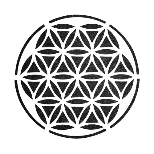 Stampino in plastica - modello Mandala Fiore di vita 12x12 cm - Bianco x1