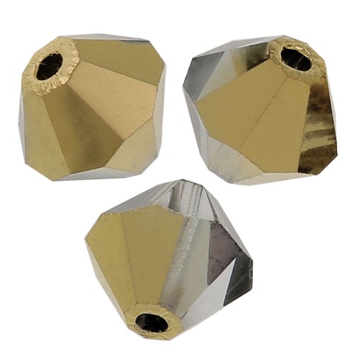 Biconi Preciosa 6 mm - MC Bead Rondell - Crystal Aurum Half x12