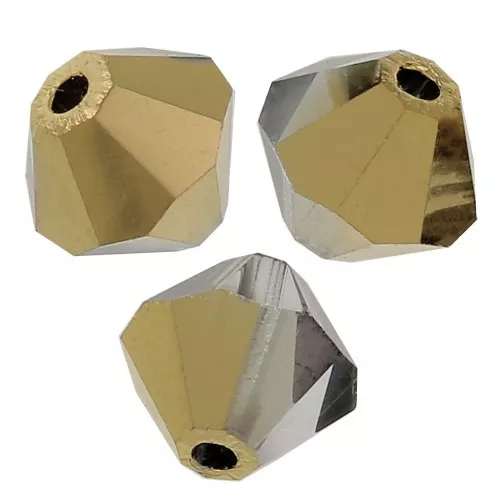 Biconi Preciosa 6 mm - MC Bead Rondell - Crystal Aurum Half x12
