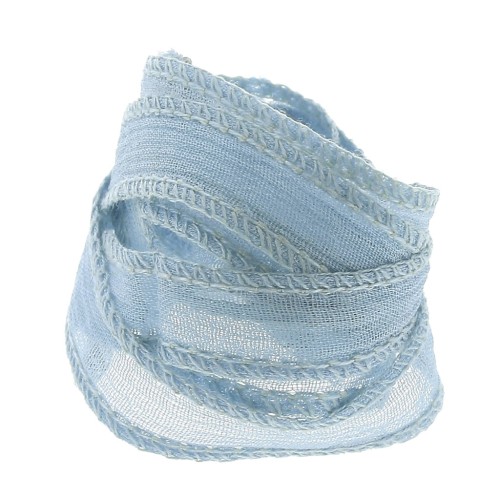 Nastro di seta 10 mm - Blu cielo x85cm