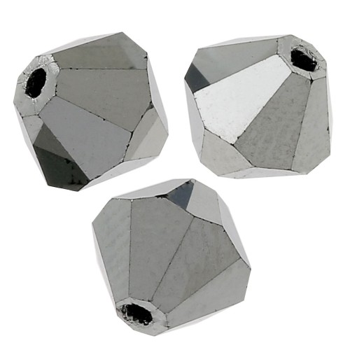 Biconi Preciosa 6 mm - MC Bead Rondell - Jet Hematite Full x12