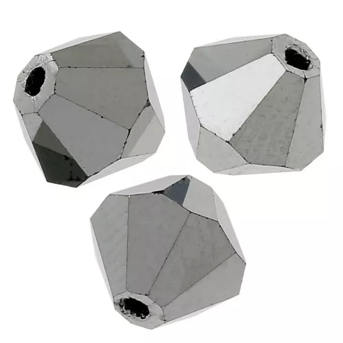 Biconi Preciosa 6 mm - MC Bead Rondell - Jet Hematite Full x12