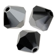 Biconi Preciosa 6 mm - MC Bead Rondell - Jet Hematite Half x12|raw }}