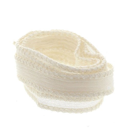 Nastro di seta 10 mm - Ecrù x85cm