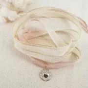 Nastro di seta 10 mm - Caramello chiaro x85cm