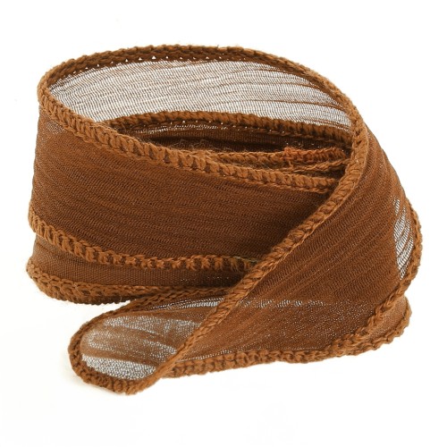 Nastro di seta 10 mm - Sepia x85cm