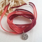 Nastro di seta 10 mm - Rosso scuro x85cm