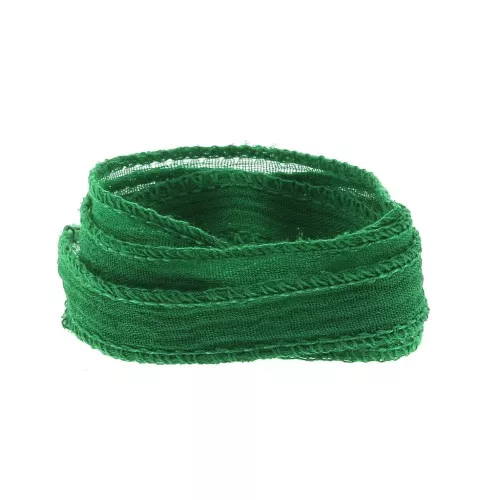 Nastro di seta 10 mm - Verde x85cm