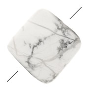 Perla sfaccettata quadrata 12 mm in pietra gemma - Howlite x1