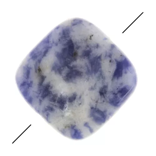 Perla sfaccettata quadrata 12 mm in pietra gemma - Sodalite x1