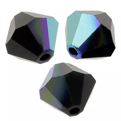 Biconi Preciosa 6 mm - MC Bead Rondell - Jet AB x12