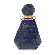 Flacone di profumo pendente in pietra gemma 36x20mm Lapis lazzuli Acciaio inoss x1