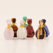 Flacone di profumo pendente 38x20mm - Occhio di tigre - Acciaio inox 304 Doratox1