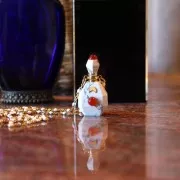 Flacone di profumo ciondolo gemma 37x20mm - Quarzo affumicato Acciaio inox oro x1