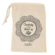 Sacchettino in cotone by Perles&Co - Creativity - 140x210 mm - Beige - Nero x1|raw }}