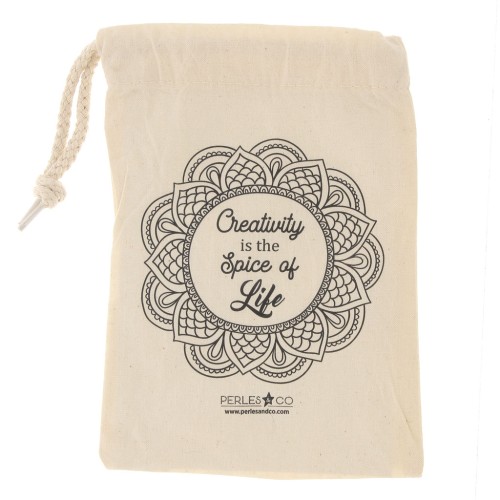 Sacchettino in cotone by Perles&Co - Creativity - 140x210 mm - Beige - Nero x1