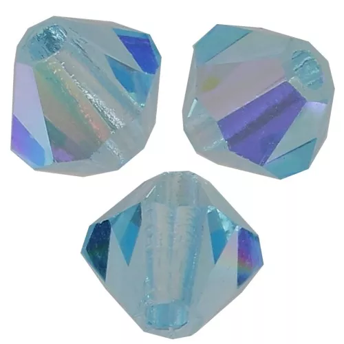 Biconi Preciosa 4 mm - MC Bead Rondell - Aqua Bohemica AB x30