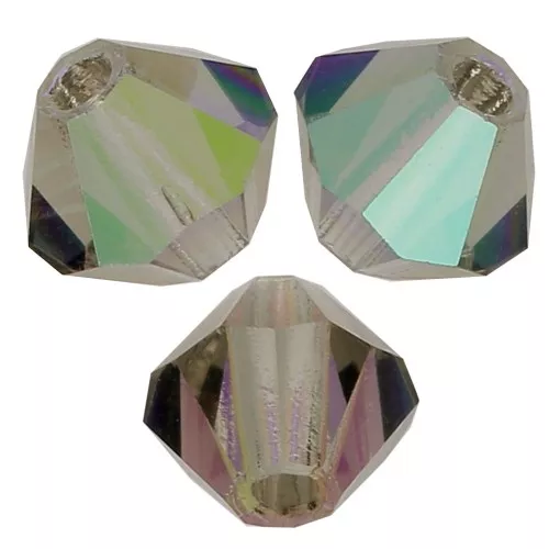 Biconi Preciosa 4 mm - MC Bead Rondell - Black Diamond AB x30
