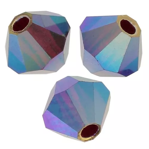 Biconi Preciosa 4 mm - MC Bead Rondell - Siam AB 2x x30