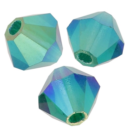 Biconi Preciosa 4 mm - MC Bead Rondell - Emerald AB 2x x30