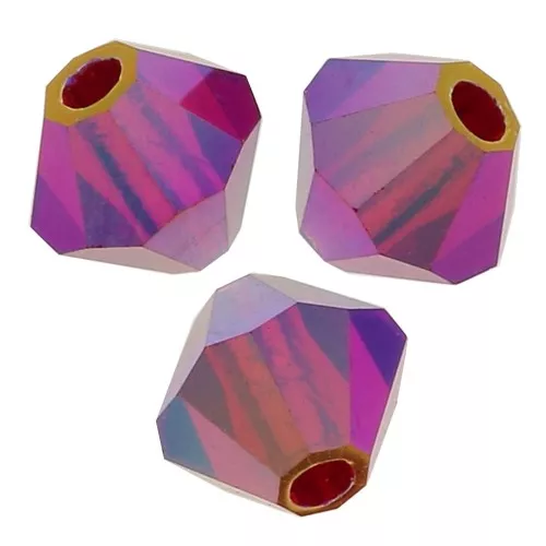 Biconi Preciosa 4 mm - MC Bead Rondell - Light Siam AB 2x x30