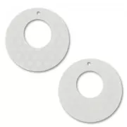Pendente mm. 34 White Opal a pois Bianco x1