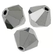 Biconi Preciosa 4 mm - MC Bead Rondell - Jet Hematite Full x30