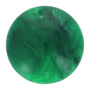 Cabochon rotondo di 14 mm in resina opaca - Verde scuro marmorizzato x1