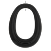 Pendente ovale scavata in resina opaca 44x33 mm - Nero x1|raw }}