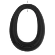 Pendenti - Abbellimenti - Pendente ovale scavata in resina opaca 44x33 mm - Nero x1 Pendente ovale scavata in resina opaca 44x33 mm - Nero x1