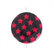 Disco piatto stampato Madreperla mm. 20 Stelle Rosso x1|raw }}