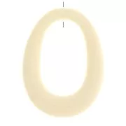 Pendente ovale scavata in resina opaca 44x33 mm - Ecrù x1