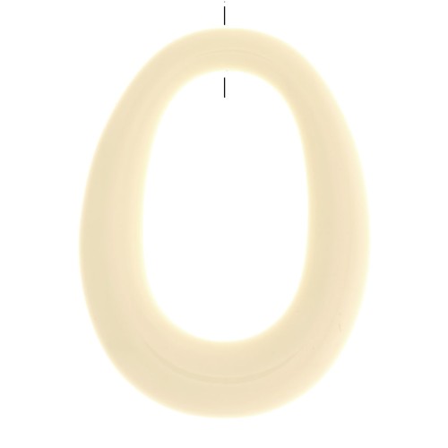 Pendente ovale scavata in resina opaca 44x33 mm - Ecrù x1