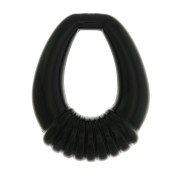 Pendente goccia scavata e lavorata in resina en résine opaca 30x24 mm - Nero x1