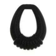 Pendenti - Abbellimenti - Pendente goccia scavata e lavorata in resina en résine opaca 30x24 mm - Nero x1 Pendente goccia scavata e lavorata in resina en résine opaca 30x24 mm - Nero x1