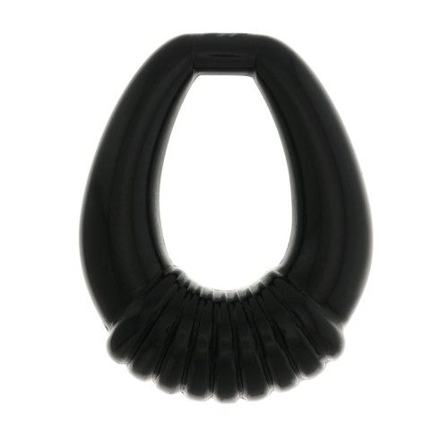 Pendente goccia scavata e lavorata in resina en résine opaca 30x24 mm - Nero x1