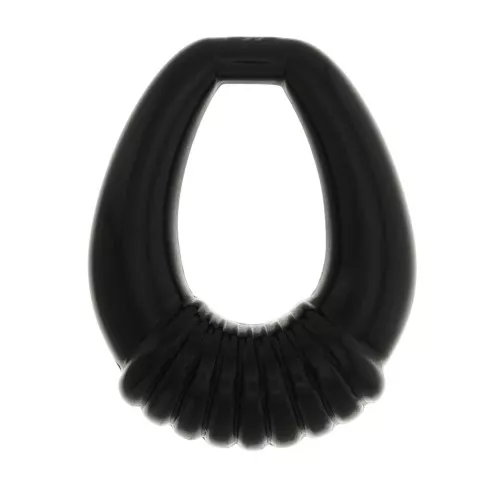 Pendente goccia scavata e lavorata in resina en résine opaca 30x24 mm - Nero x1
