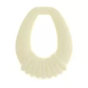 Pendente goccia scavata e lavorata in resina en résine opaca 30x24 mm - Ecrù x1