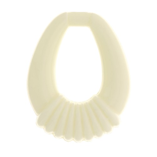 Pendente goccia scavata e lavorata in resina en résine opaca 30x24 mm - Ecrù x1