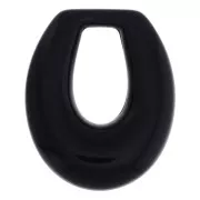 Pendenti - Abbellimenti - Pendentif goutte évidée en résine opaque 33x27 mm - Noir x1 Pendentif goutte évidée en résine opaque 33x27 mm - Noir x1