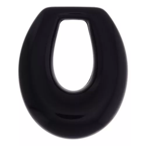 Pendente goccia scavata in resina opaca 33x27 mm - Nero x1