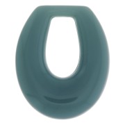 Pendente goccia scavata in resina opaca 33x27 mm - Celadon x1