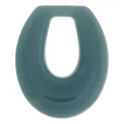 Pendente goccia scavata in resina opaca 33x27 mm - Celadon x1