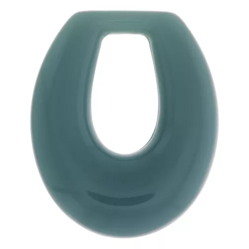 Pendente goccia scavata in resina opaca 33x27 mm - Celadon x1